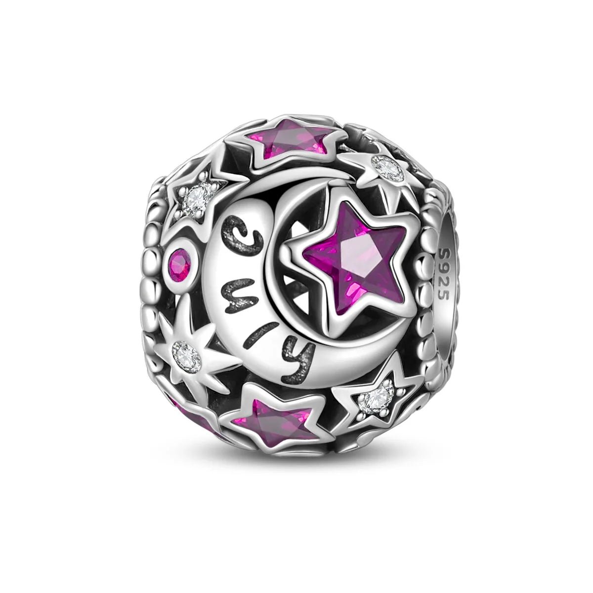 Amarante Jewelry Star & Moon Birthstone Charm
