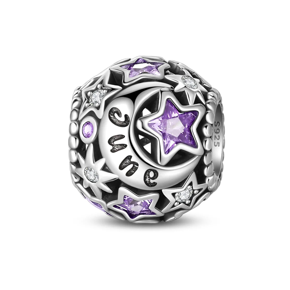Amarante Jewelry Star & Moon Birthstone Charm
