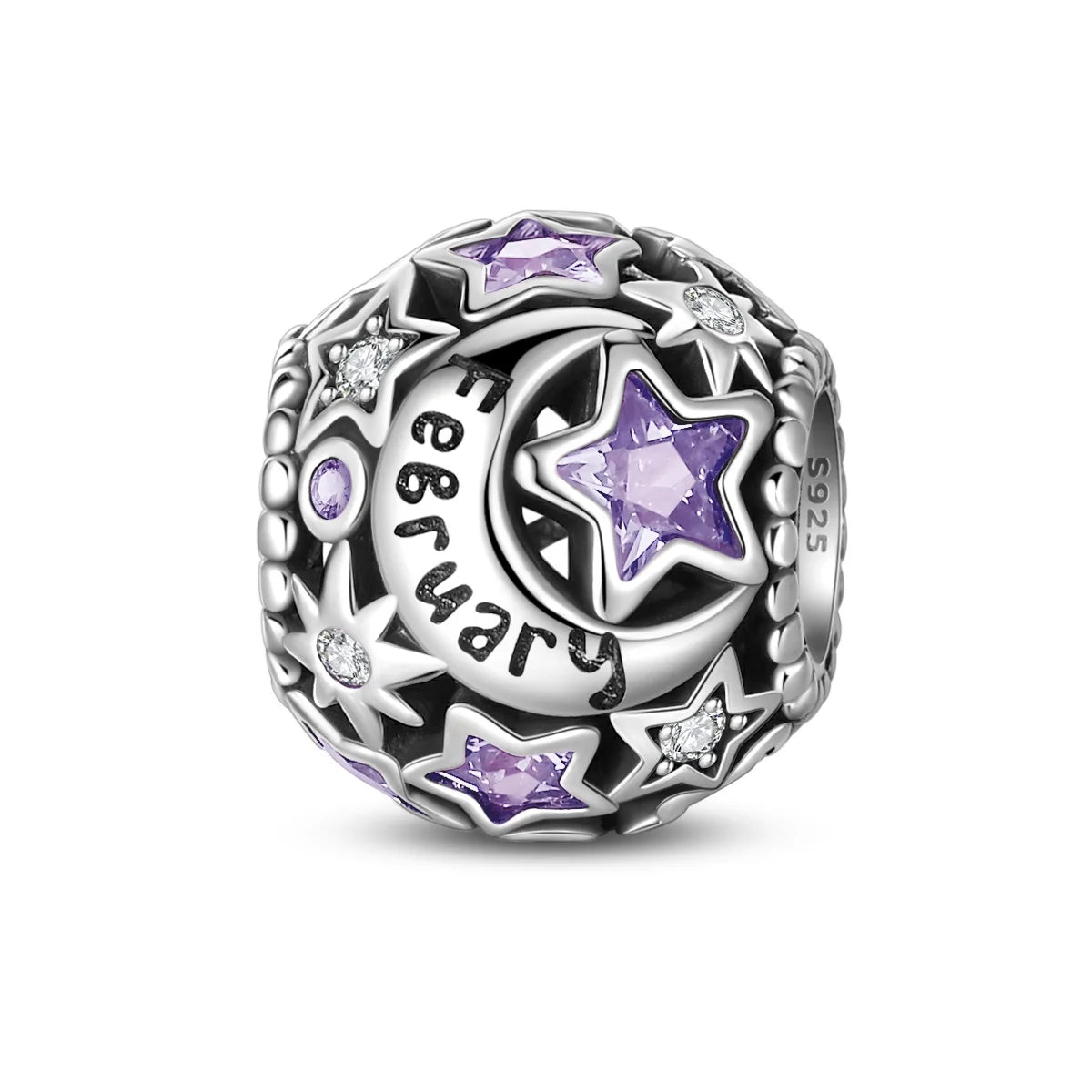 Amarante Jewelry Star & Moon Birthstone Charm
