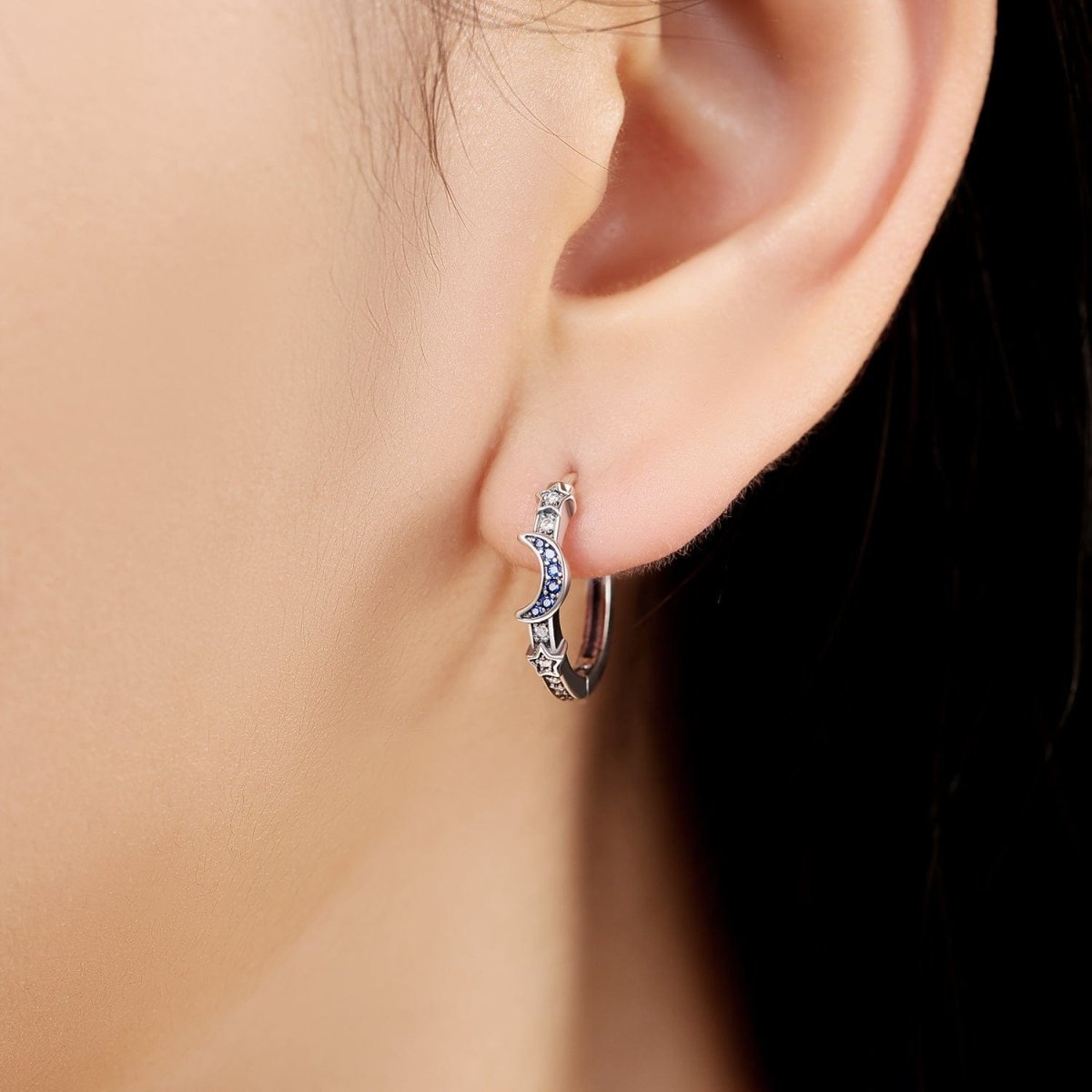 Amarante Jewelry Star & Moon Hoop Earrings