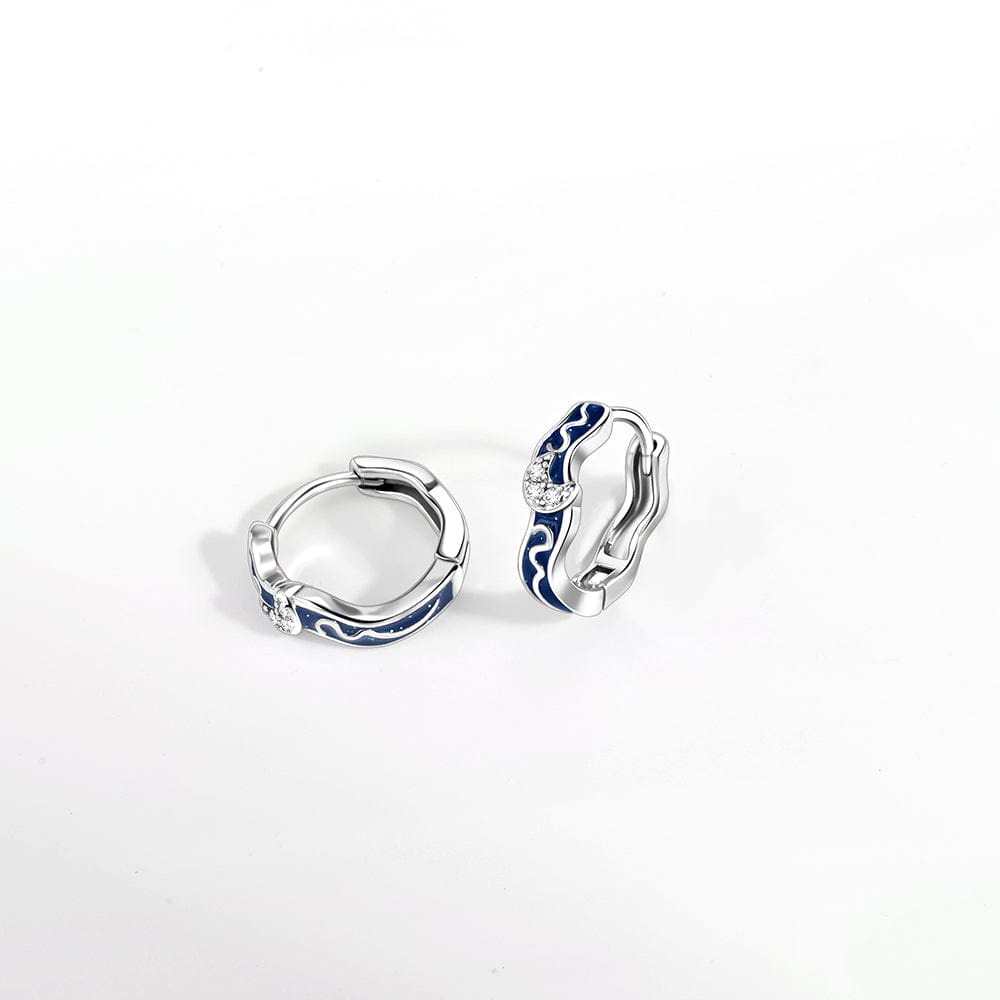 Amarante Jewelry Star & Moon Huggie Earrings with Enamel