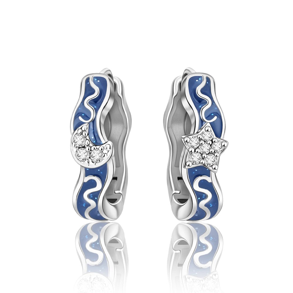 Amarante Jewelry Star & Moon Huggie Earrings with Enamel