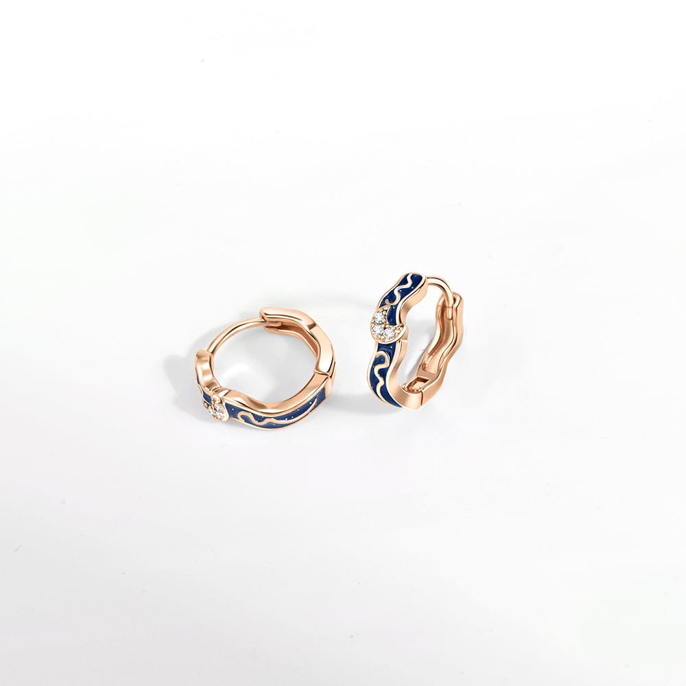 Amarante Jewelry Star & Moon Huggie Earrings with Enamel