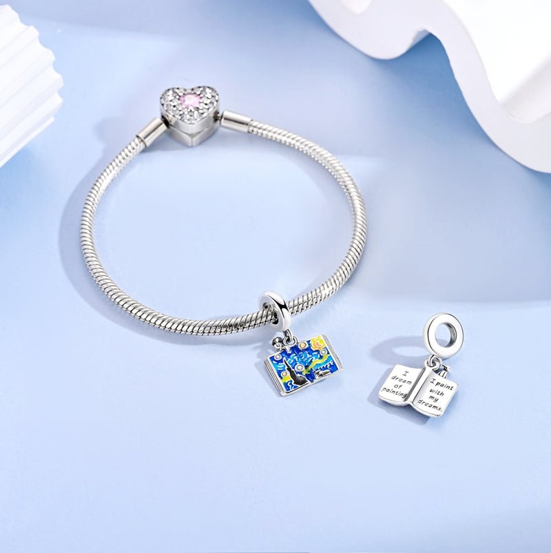 Amarante Jewelry Starry Night Painting & Dream Book Dangle Charm