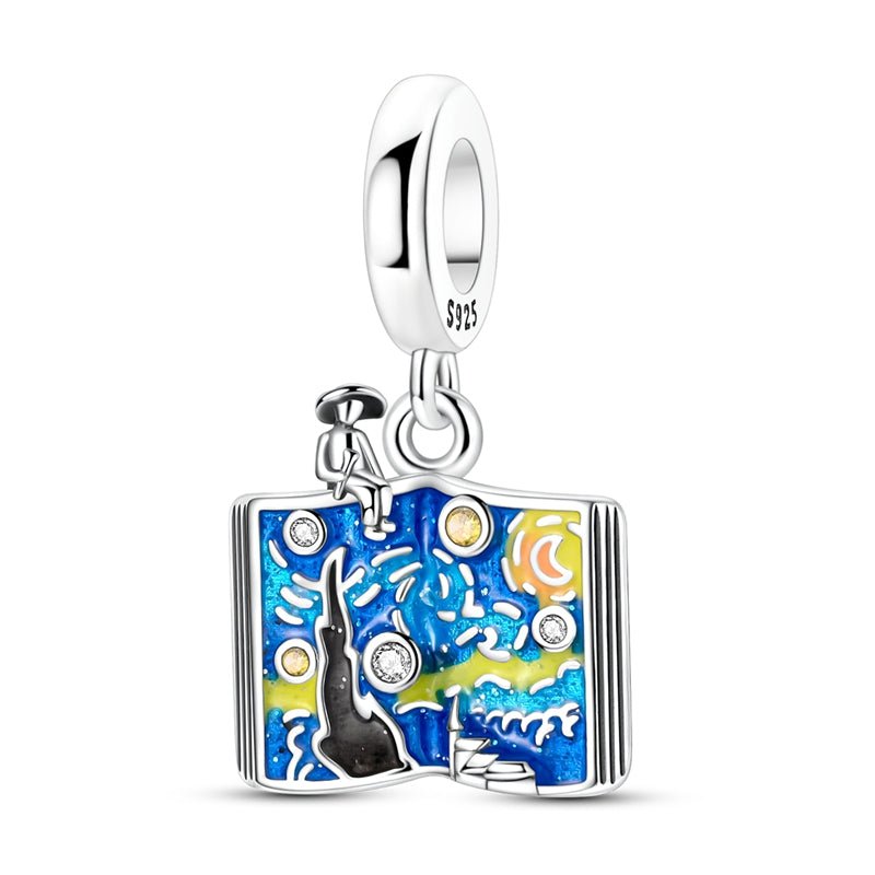 Amarante Jewelry Starry Night Painting & Dream Book Dangle Charm