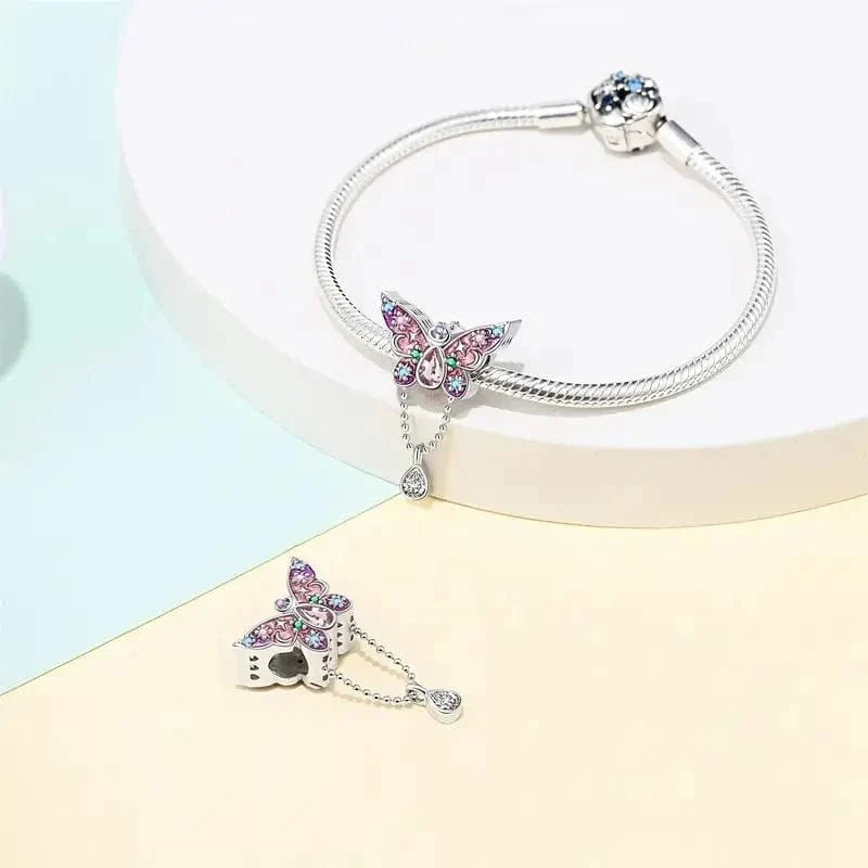 Amarante Jewelry Starry Pink Butterfly Charm