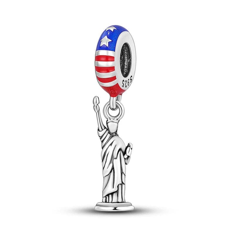 Amarante Jewelry Statue of Liberty Monument USA Flag Dangle Charm