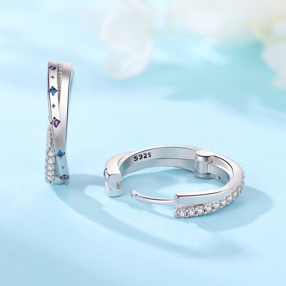 Amarante Jewelry Stellar Sparkle Crossover Hoops