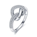 Amarante Jewelry Sterling Silver Infinity Knot Ring with Pavé Diamonds