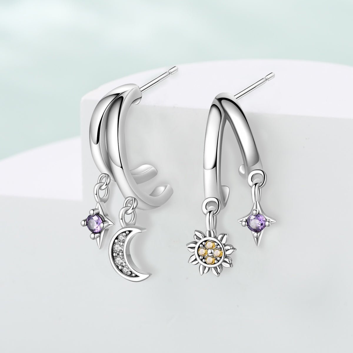 Amarante Jewelry Sun & Moon Hoop Earrings