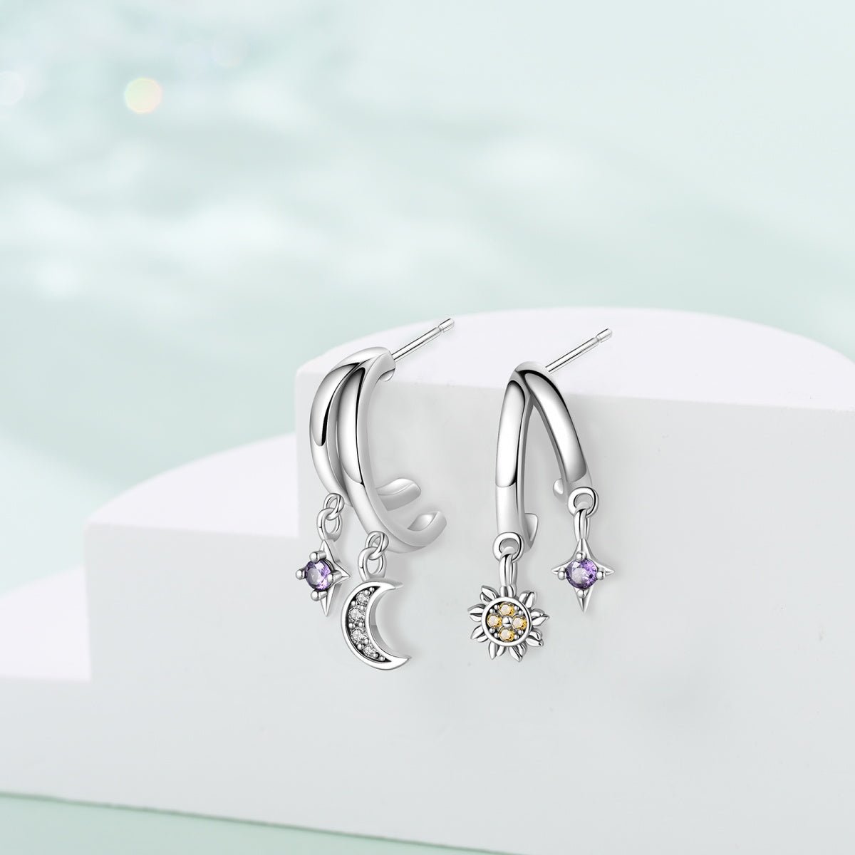 Amarante Jewelry Sun & Moon Hoop Earrings