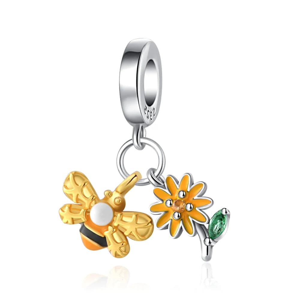 Amarante Jewelry Sunflower and Bee Dangle Charm