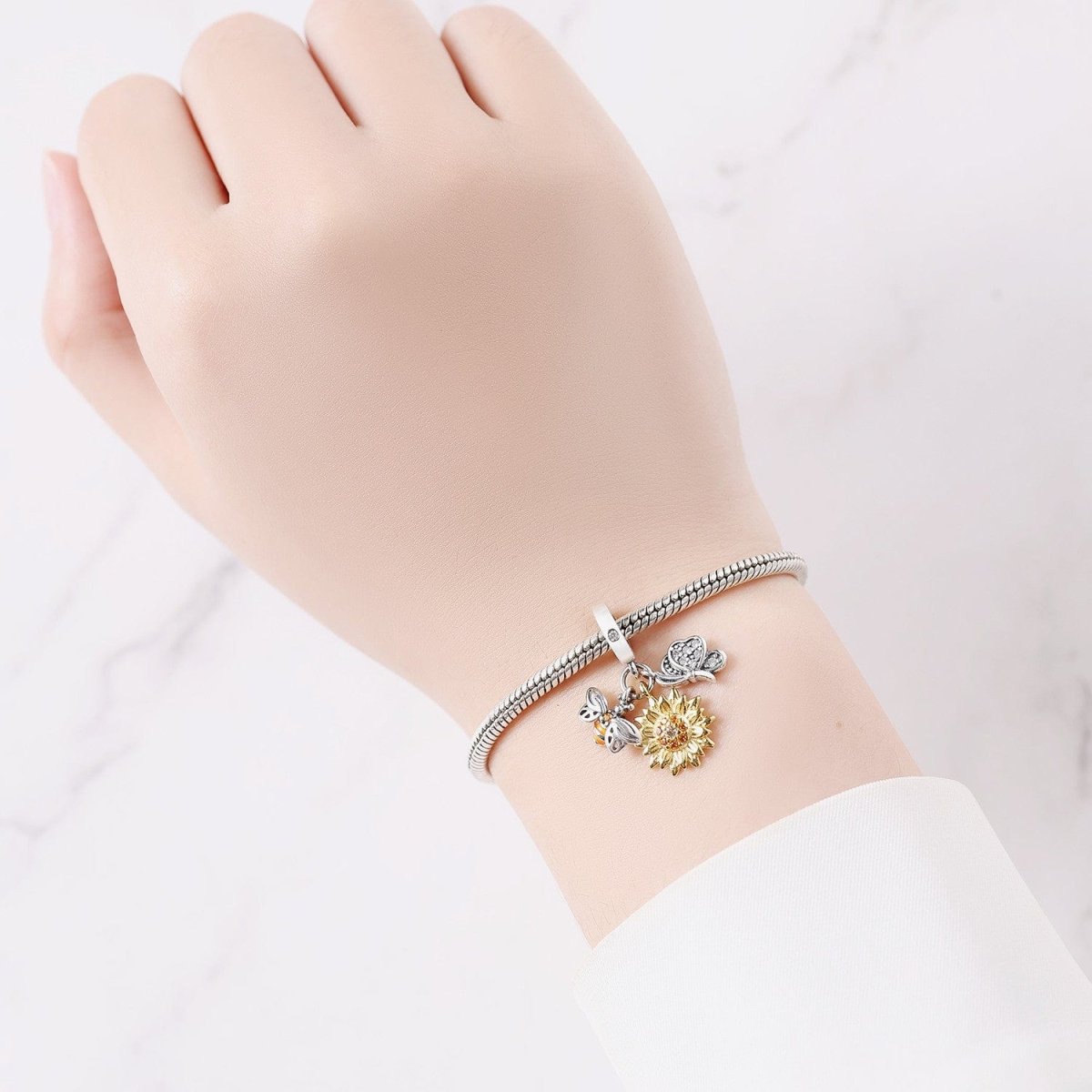 Amarante Jewelry Sunflower, Bee & Butterfly Charm
