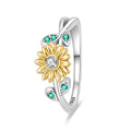 Amarante Jewelry Sunflower & Green Leaf Ring