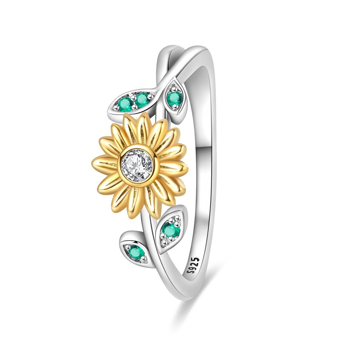 Amarante Jewelry Sunflower & Green Leaf Ring