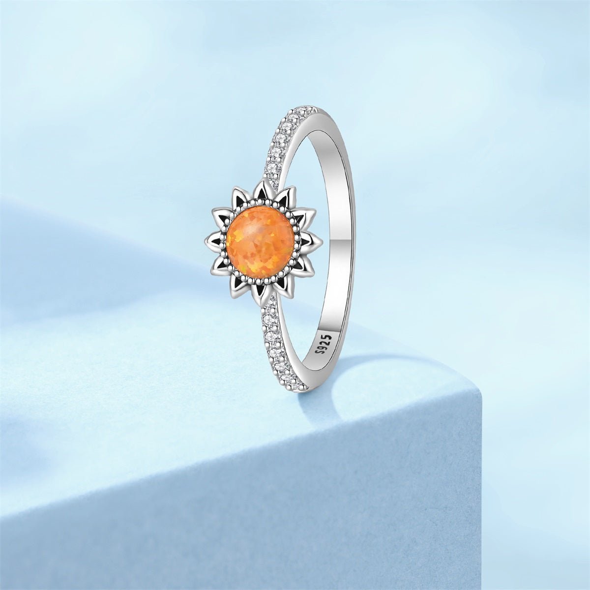 Amarante Jewelry Sunflower Orange Opal Radiance Ring