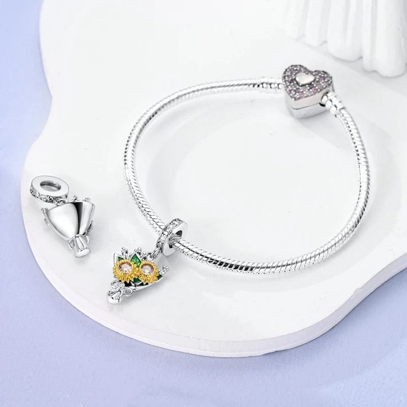Amarante Jewelry Sunflower Vase Charm