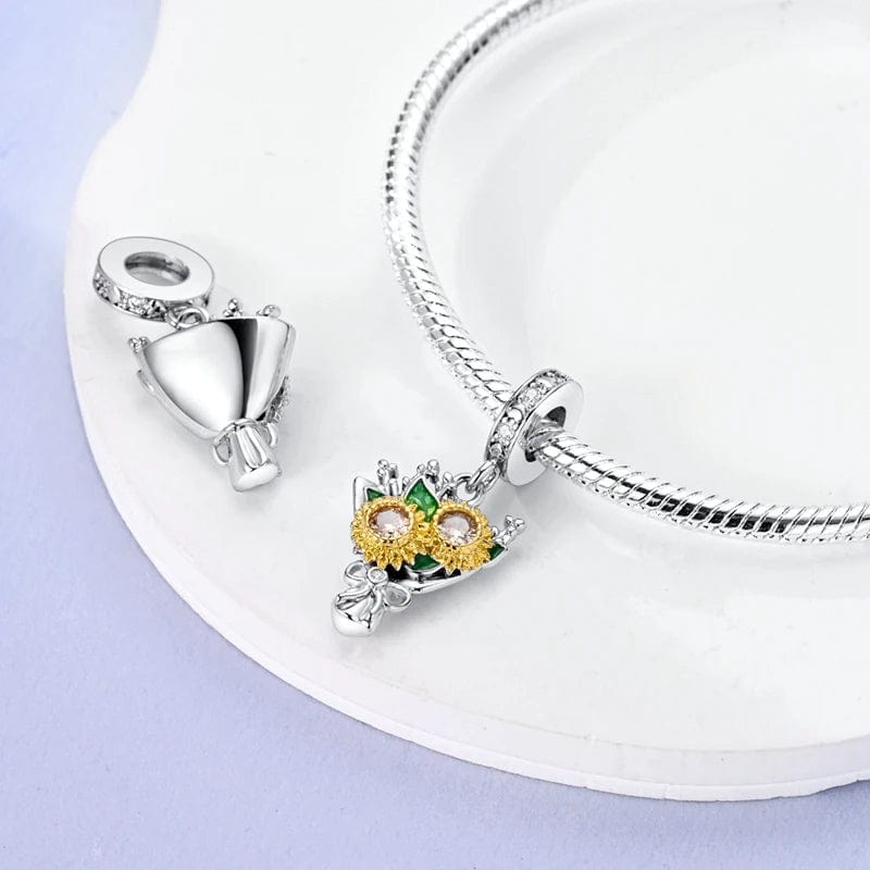 Amarante Jewelry Sunflower Vase Charm