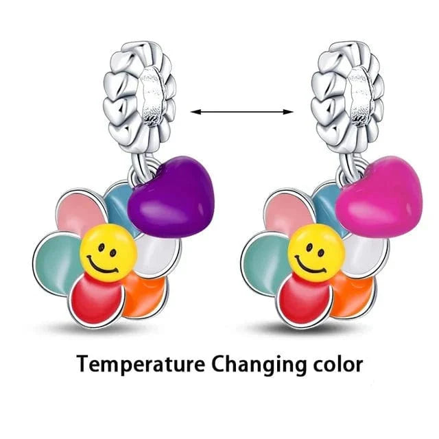 Amarante Jewelry Temperature Changing Colorful Flower Dangle Charm