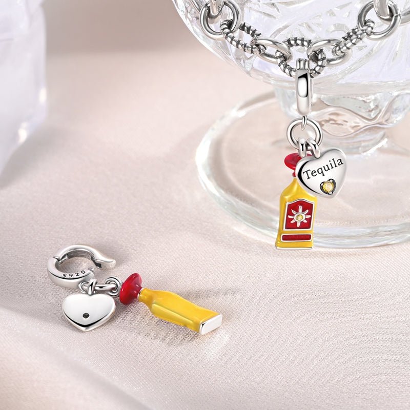 Amarante Jewelry Tequila Bottle & Heart “Tequila Lover” Dangle Charm