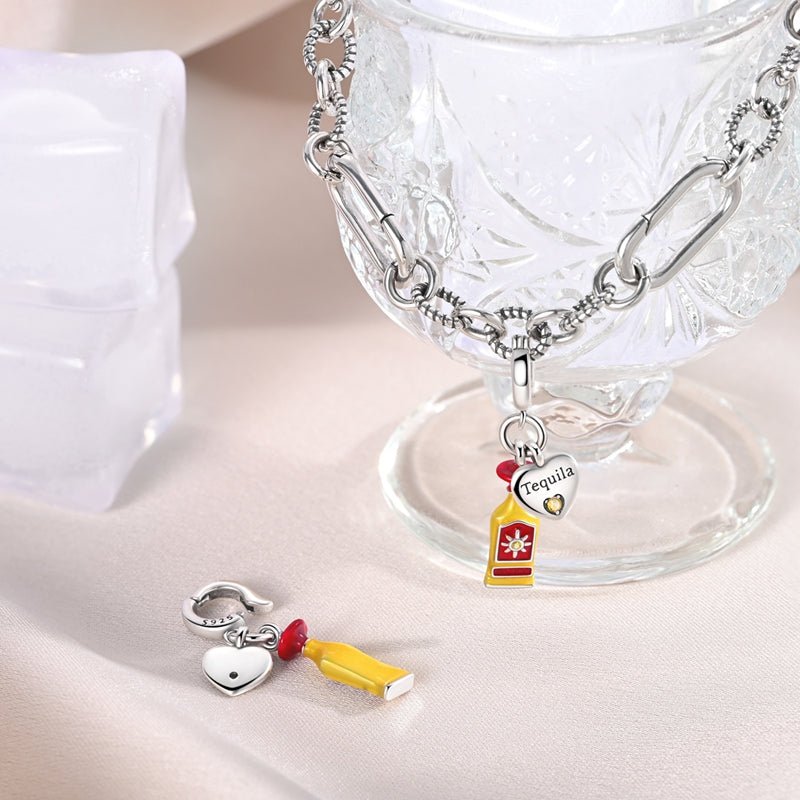 Amarante Jewelry Tequila Bottle & Heart “Tequila Lover” Dangle Charm