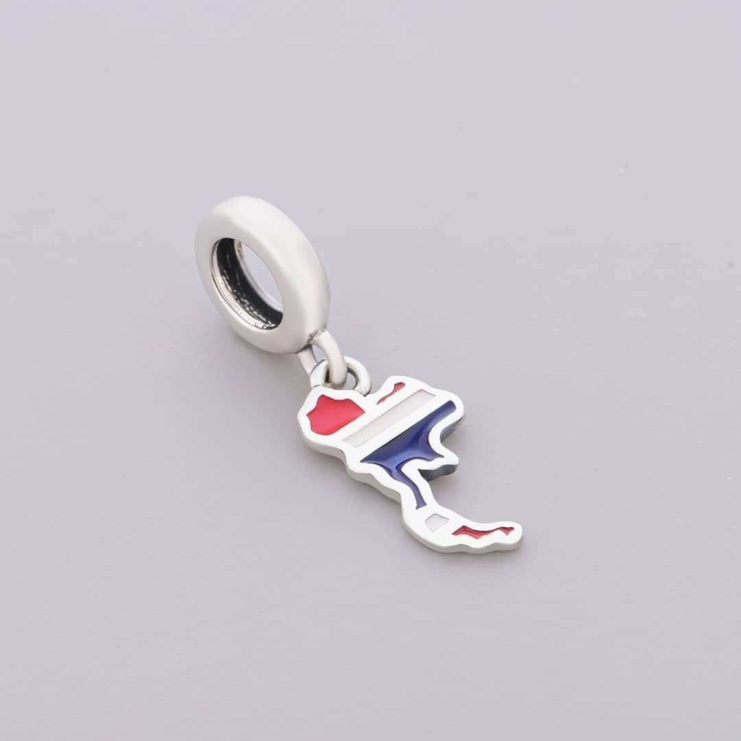 Amarante Jewelry Thailand Map Flag Dangle Charm