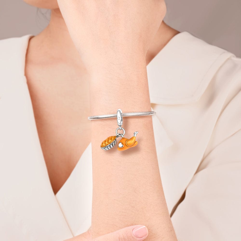 Amarante Jewelry Thanksgiving Feast – Roasted Turkey and Pie Dangle Charm