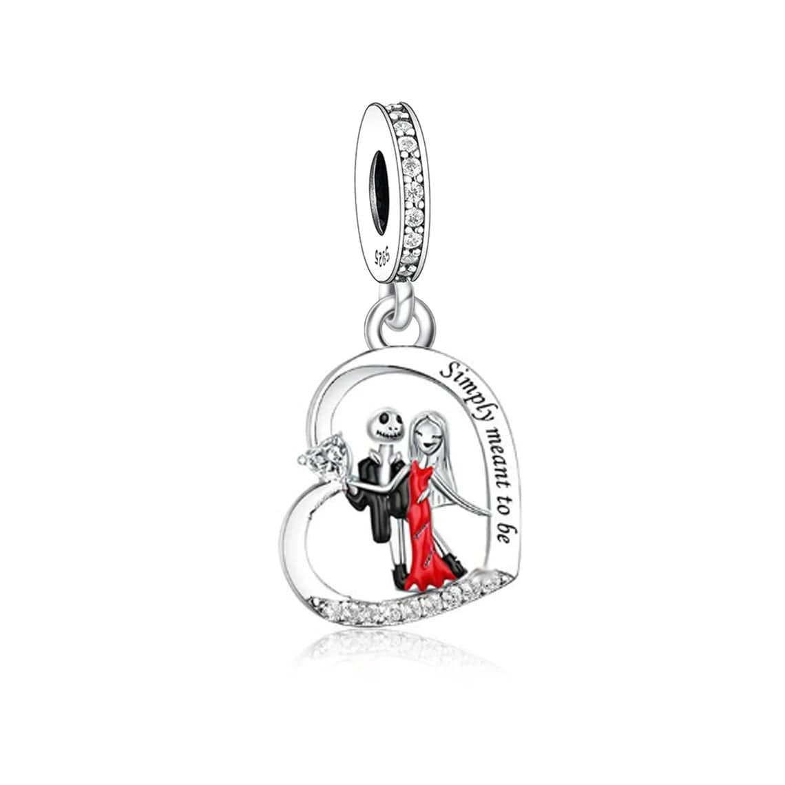 Amarante Jewelry The Nightmare Before Christmas Couple Heart Charm