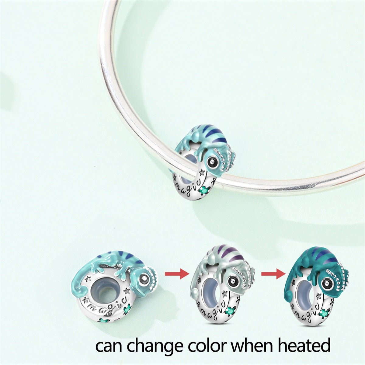 Amarante Jewelry Thermochromic Magic Chameleon Color - Changing Charm