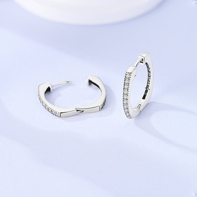 Amarante Jewelry Timeless Square Crystal Hoop Earrings