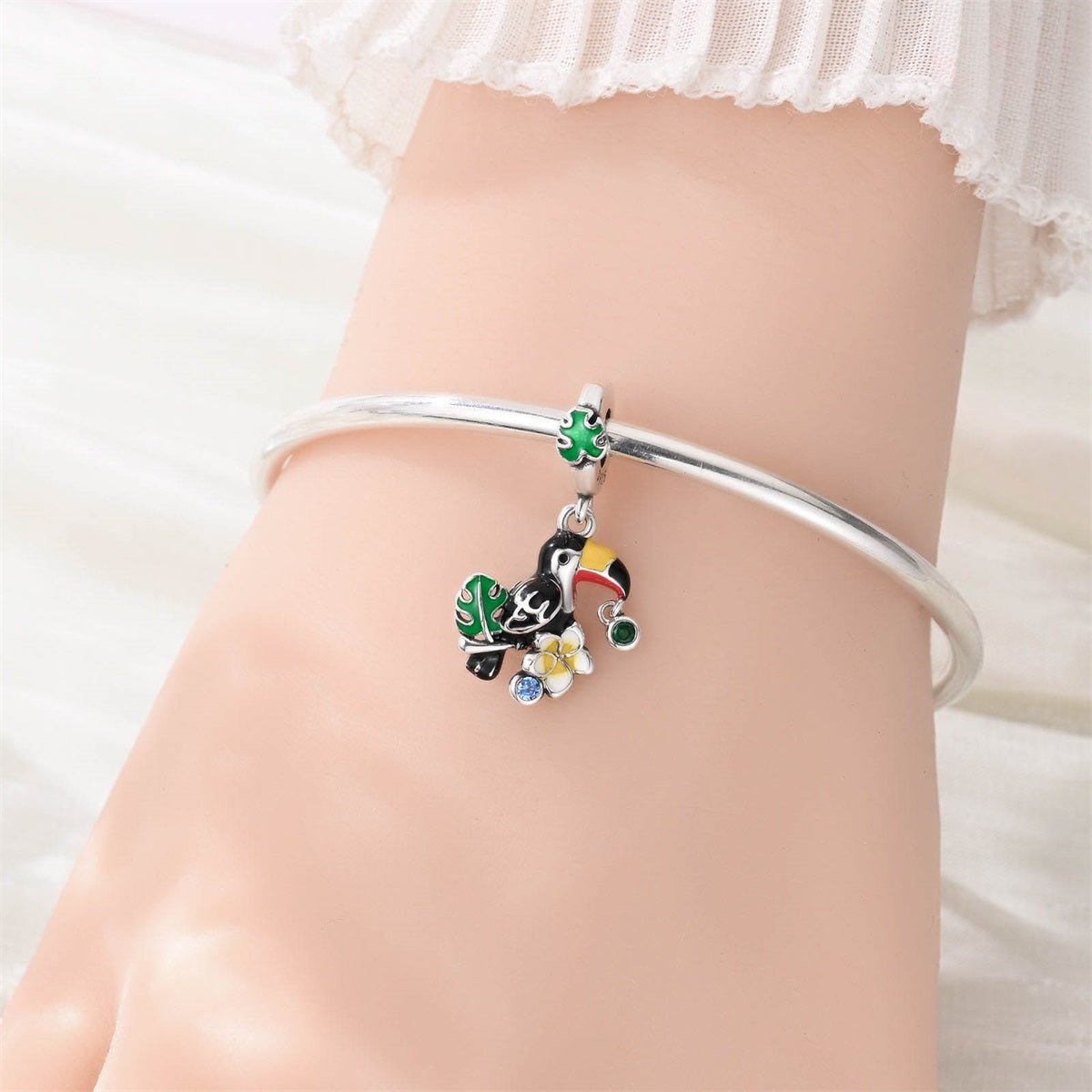 Amarante Jewelry Toucan, Monstera Leaf & Plumeria Dangle Charm