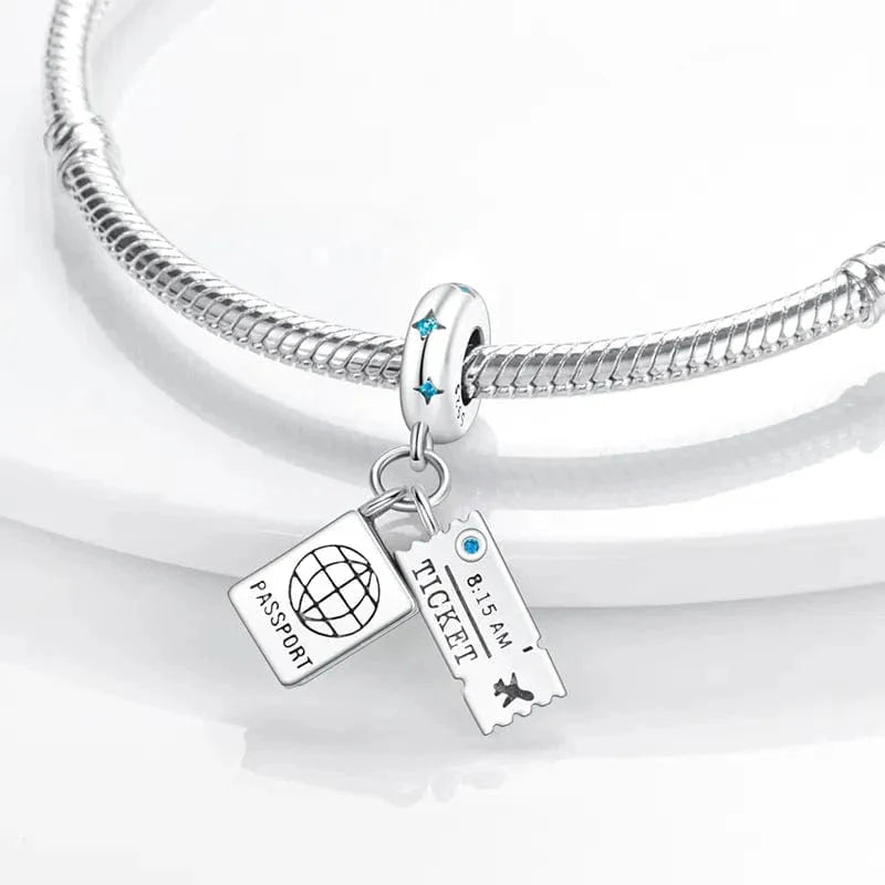 Amarante Jewelry Travel Passport and Ticket Dangle Charm