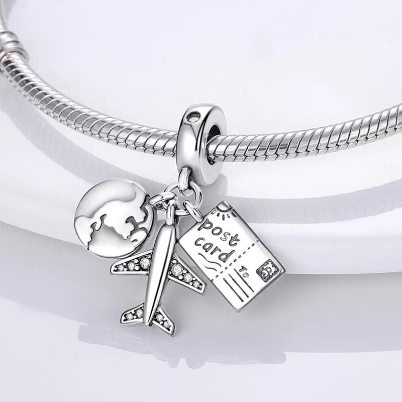 Amarante Jewelry Travel the World Plane Postcard Charm