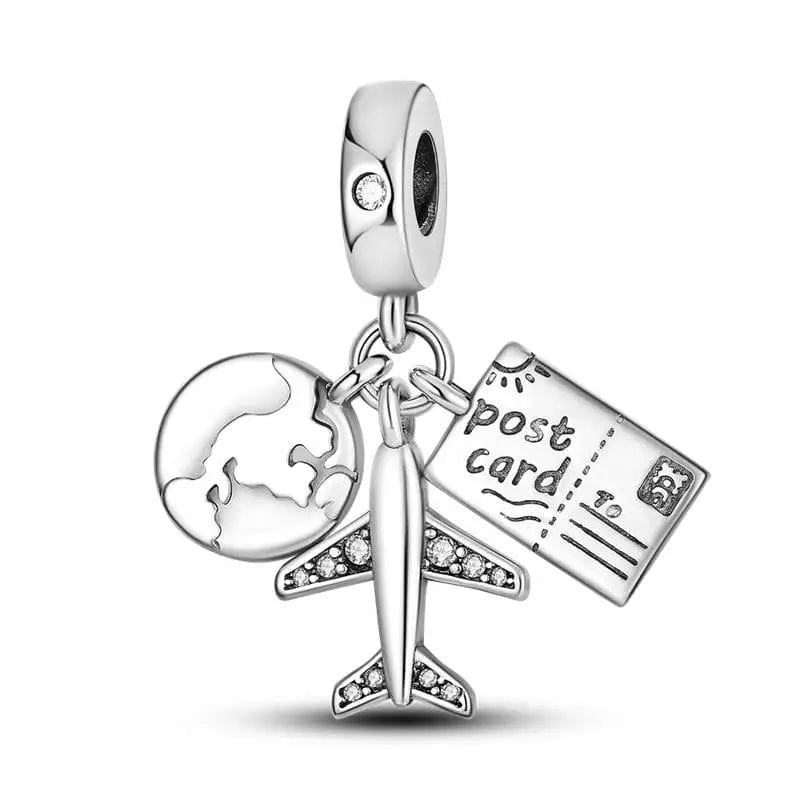 Amarante Jewelry Travel the World Plane Postcard Charm