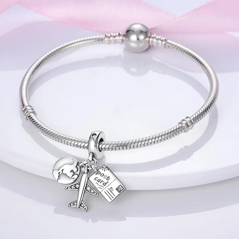 Amarante Jewelry Travel the World Plane Postcard Charm