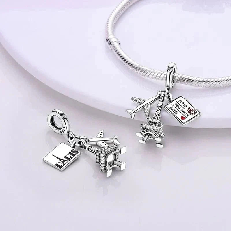Amarante Jewelry Travel to Paris Eiffel Tower Love Dangle Charm