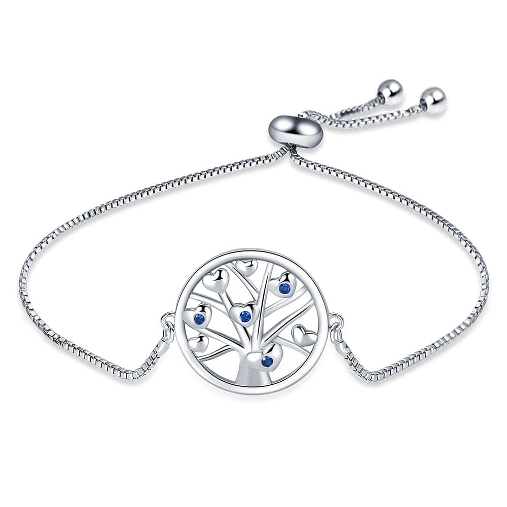 Amarante Jewelry Tree of Life Bracelet with Blue Gemstone Accents