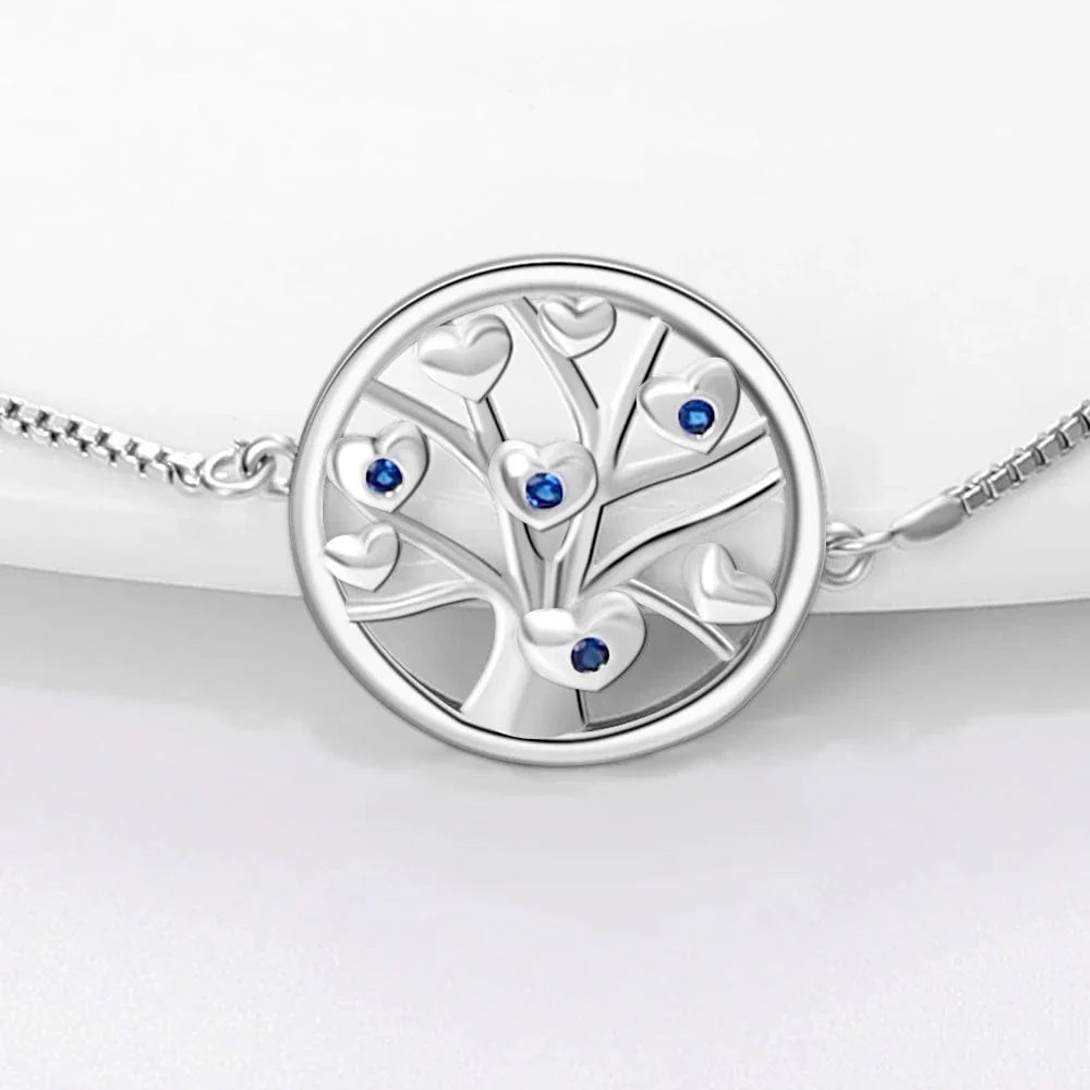 Amarante Jewelry Tree of Life Bracelet with Blue Gemstone Accents