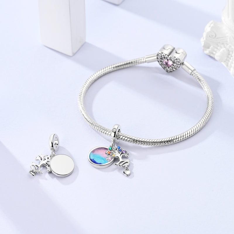 Amarante Jewelry Tree of Life with Multicolor Gemstones Dangle Charm