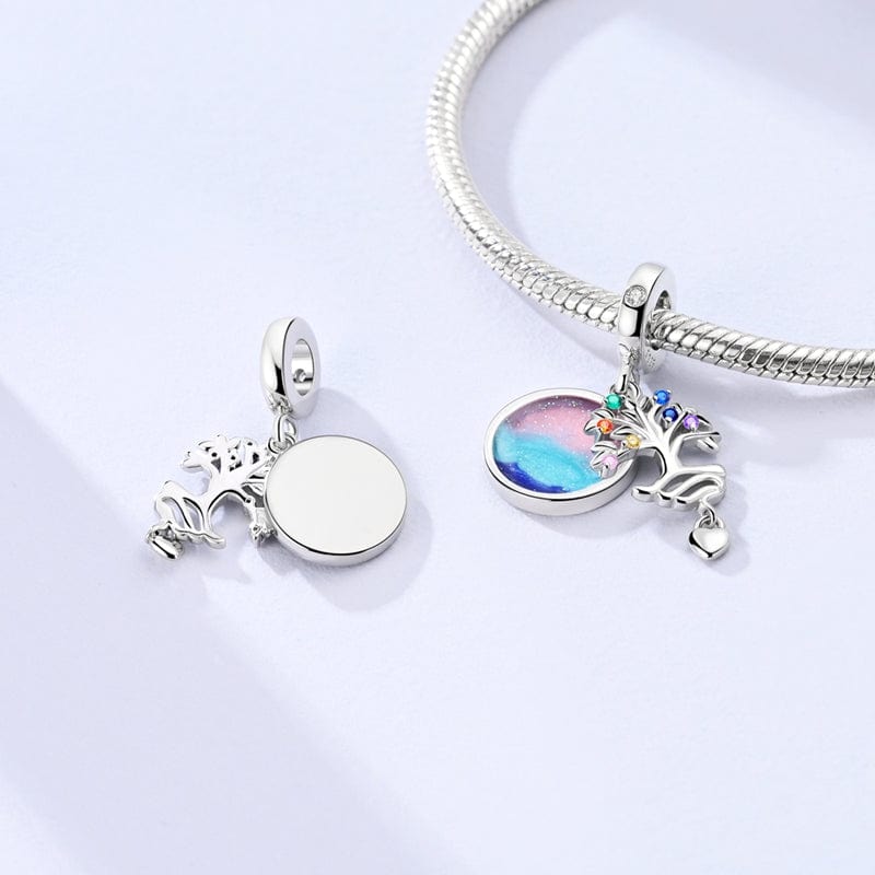 Amarante Jewelry Tree of Life with Multicolor Gemstones Dangle Charm