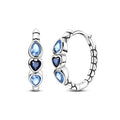 Amarante Jewelry Triple Blue Heart Gem Hoop Earrings