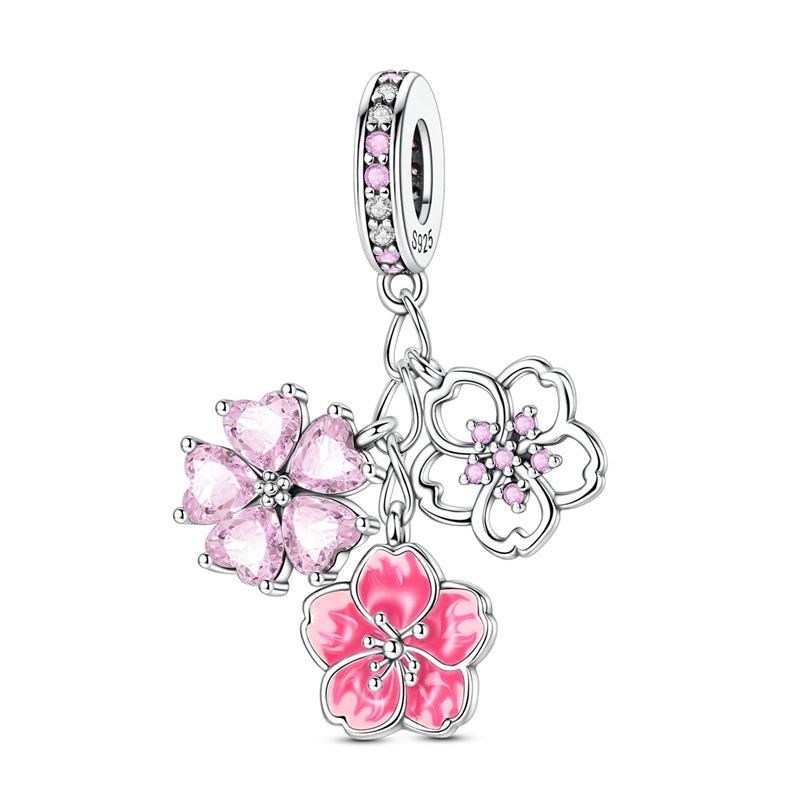 Amarante Jewelry Triple Cherry Blossom Dangle Charm