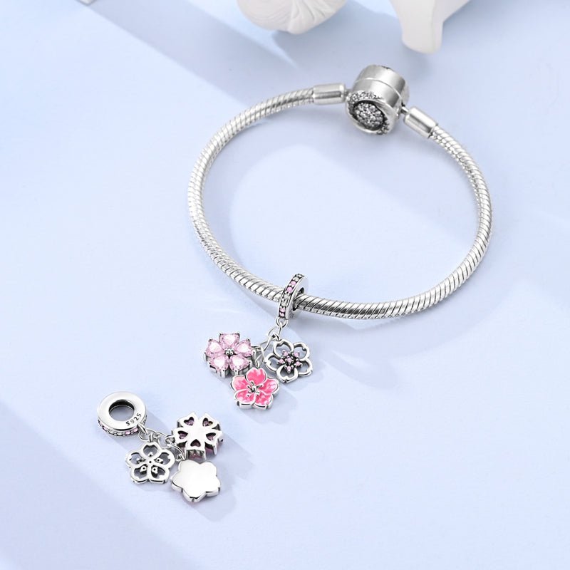 Amarante Jewelry Triple Cherry Blossom Dangle Charm