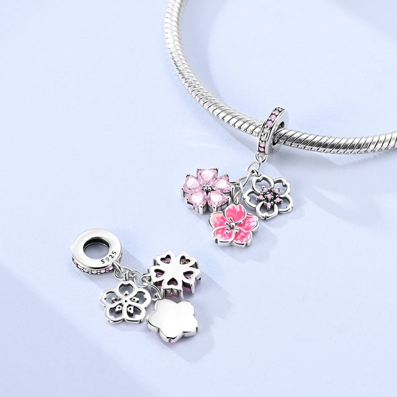 Amarante Jewelry Triple Cherry Blossom Dangle Charm