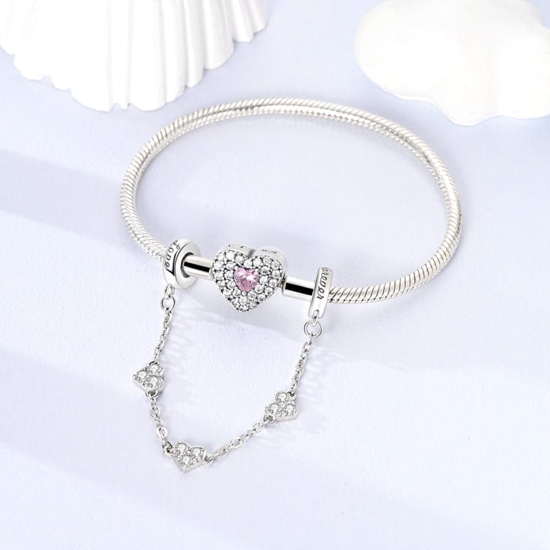 Amarante Jewelry Triple Heart Sterling Silver Safety Chain