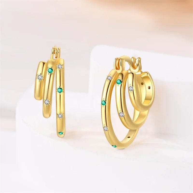Amarante Jewelry Triple - Layered Gold Hoop Earrings