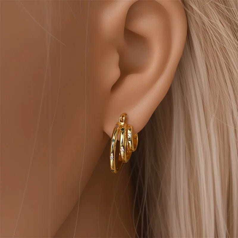Amarante Jewelry Triple - Layered Gold Hoop Earrings