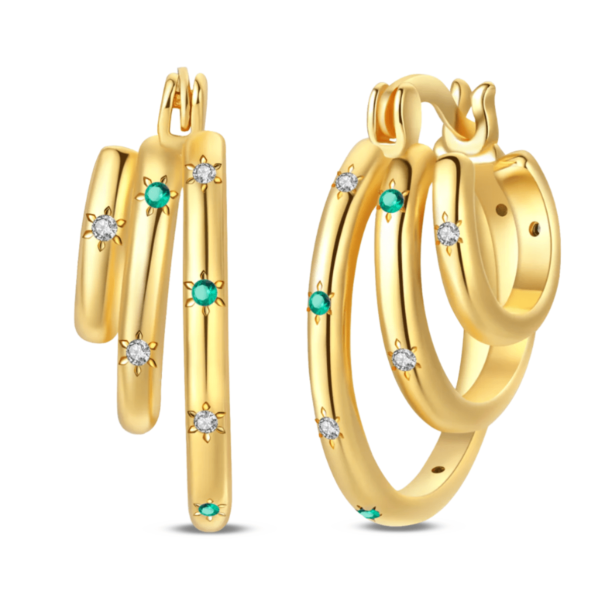Amarante Jewelry Triple - Layered Gold Hoop Earrings