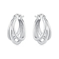 Amarante Jewelry Triple Loop Classic Hoop Earrings