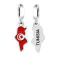 Amarante Jewelry Tunisia Map Flag Dangle Charm